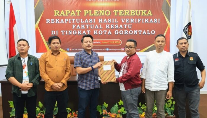 KPU Kota Gorontalo Gelar Rapat Pleno Terbuka Rekapitulasi Syarat Dukungan Calon Perseorangan