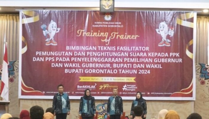 KPU Kabupaten Gorontalo Gelar TOT Bimtek untuk Persiapan Pilkada 2024