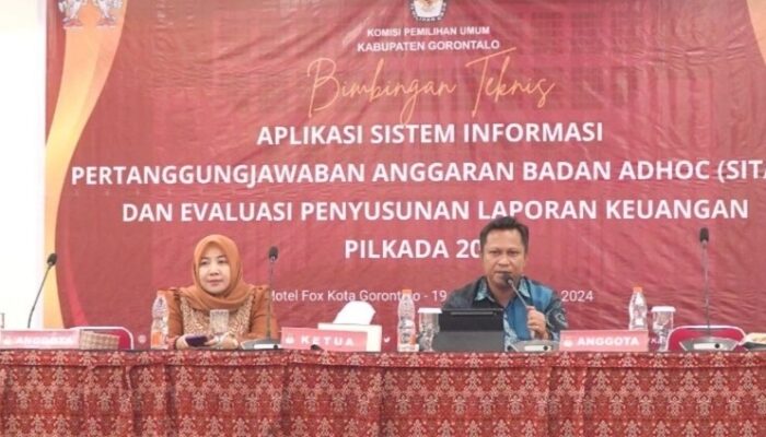 KPU Kabupaten Gorontalo Gelar Bimtek SITAB dan Evaluasi Laporan Keuangan Pilkada 2024