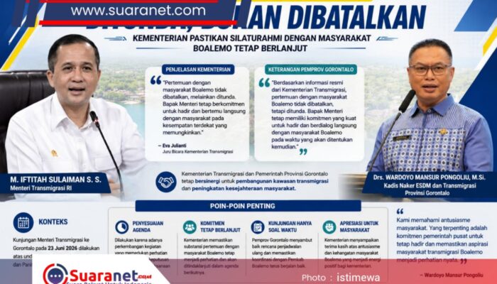 ‎Kunjungan Menteri Transmigrasi ke Boalemo Ditunda, Bukan Dibatalkan